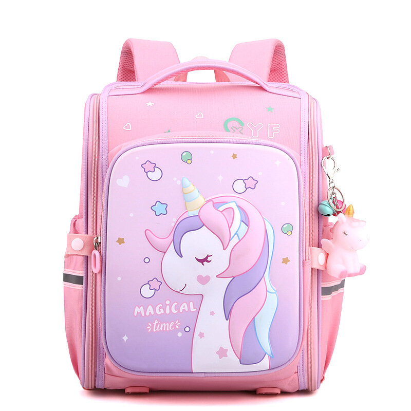Mochilas escolares con estampado de unicornio rosa para niñas, mochilas escolares impermeables para niños, estudiantes de jardín de infantes, lindas, nuevas