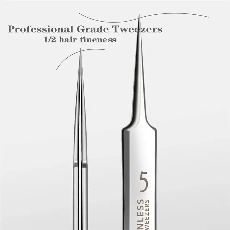 Professional Ultra-Fine No. 5สิว Blackhead Removal แหนบ Beauty Salon สิวเข็มลึกคลิป Face Skin Care Tool