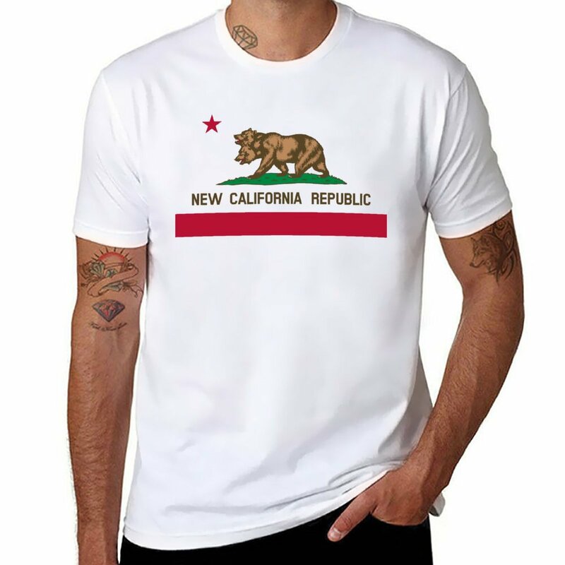 Новые новые футболки с флагом Калифорнии, летние топы, футболки на заказ, Мужские Простые футболки
