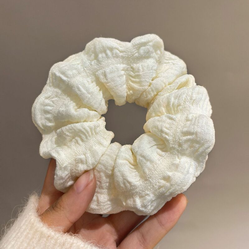 Korean Retro Women's Puff Large Intestine Hair Loop Back Head Spoon Ball Head Fold Rubber Band Girl Versatile Hair Accessories