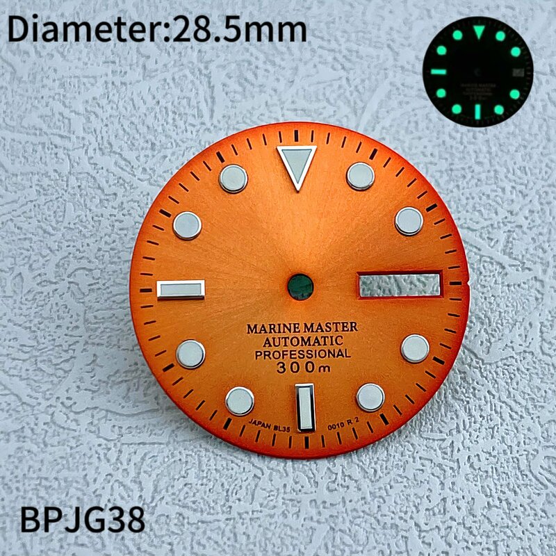 28.5mm dial improvement SUB sun pattern NH35/NH36 watch accessories custom watch S dial logo men's watch accessories