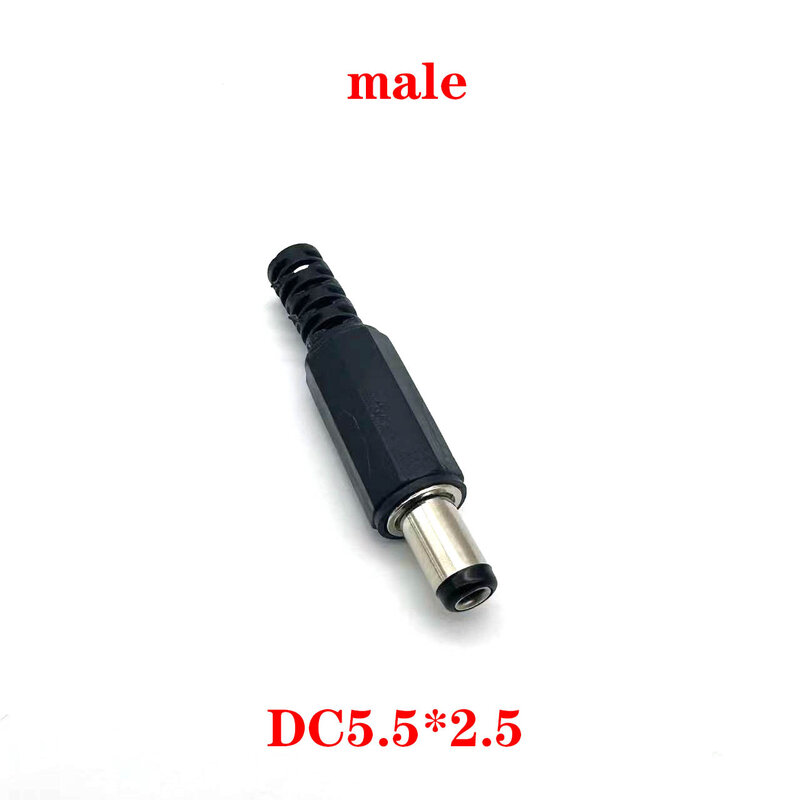 Wtyczka męska i siła żeńska DC-002/005 z serii 5,5x2,5. 1/2. Zestaw łączników adapter gniazda płci męskiej i żeńskiej do projektu DIA