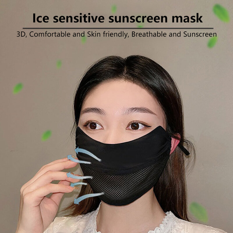 Eisse iden maske dünne atmungsaktive Netz gesichts abdeckung Sonnenschutz weich verstellbare Anti-UV-Maske Radfahren Laufen im Freien Sport maske