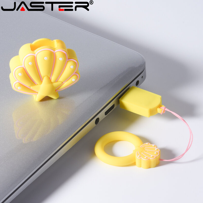 Jaster novo bonito dos desenhos animados abacate usb flash drive 64gb oi-velocidade u disco 32gb amarelo mini pendrive livre chave de armazenamento externo