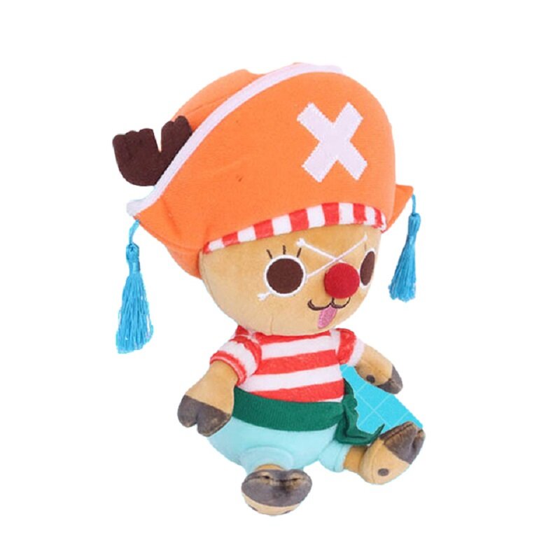 Nuovi giocattoli di peluche di un pezzo da 14-25cm figura di Anime rufy Chopper Ace Law Cute Doll Cartoon portachiavi ripiene pendenti regali di natale per bambini