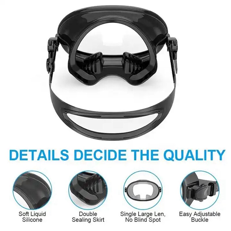 Gafas de buceo de campo de visión HD, impermeables, antivaho, a prueba de explosiones, de silicona, Retro, máscaras de buceo gratis, duraderas