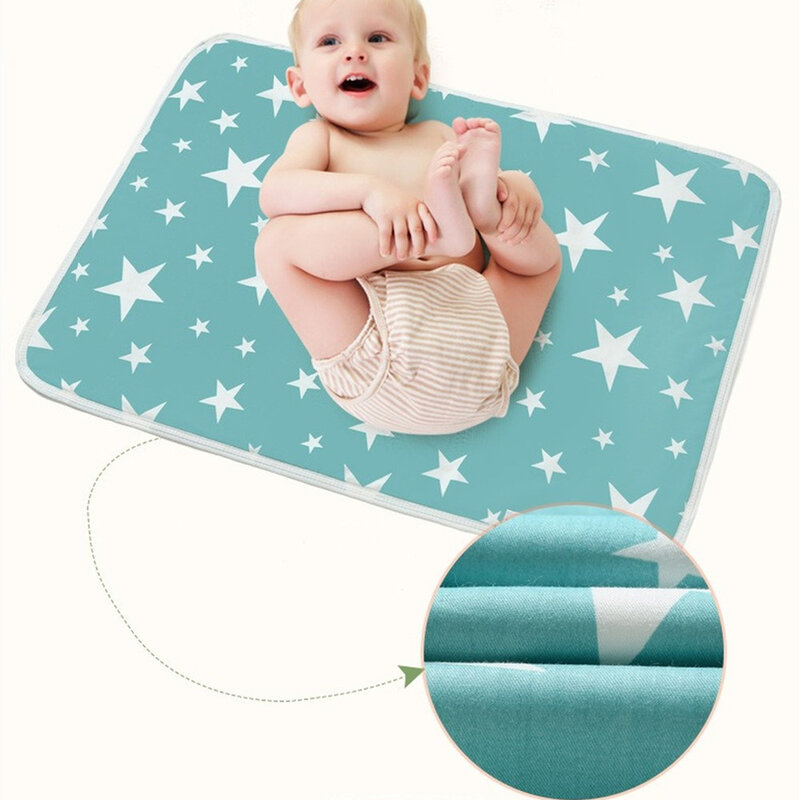 Alfombrilla portátil para cambiar pañales de bebé, colchón impermeable, lavable y plegable, alfombrillas de viaje, cojín reutilizable, 50x70cm
