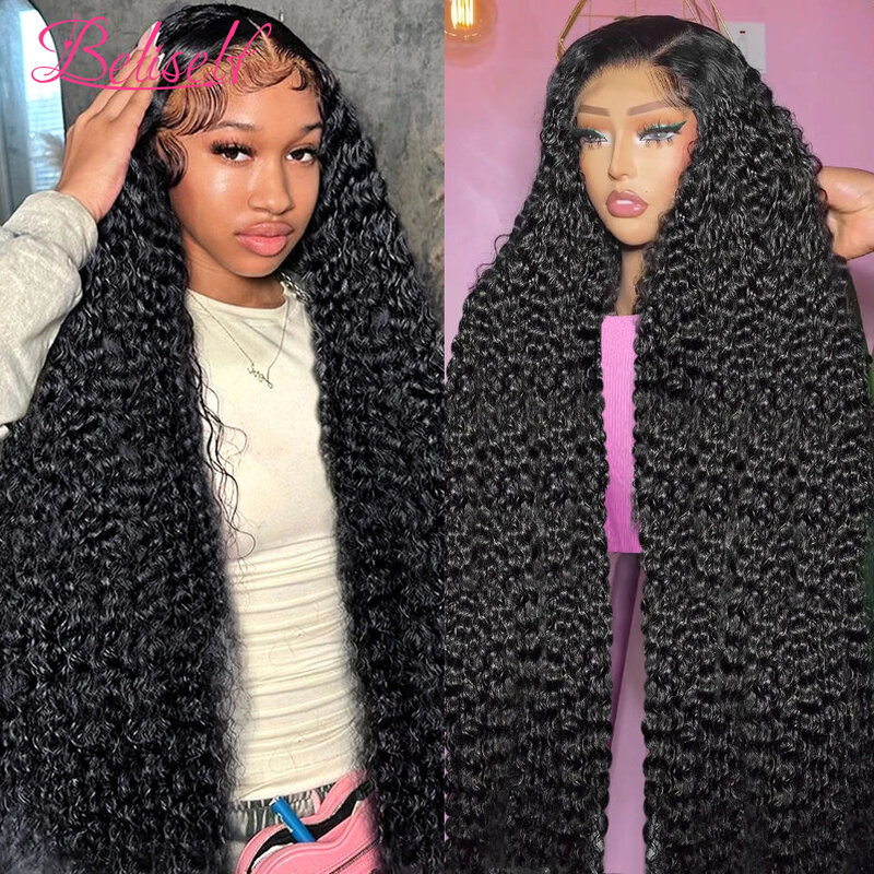13x6 Full HD Lace Frontal Wig Deep Wave 13x6 HD Lace Front Wig 300 Density Human Hair Wigs 13x4 Curly Lace Frontal Wigs Beliself