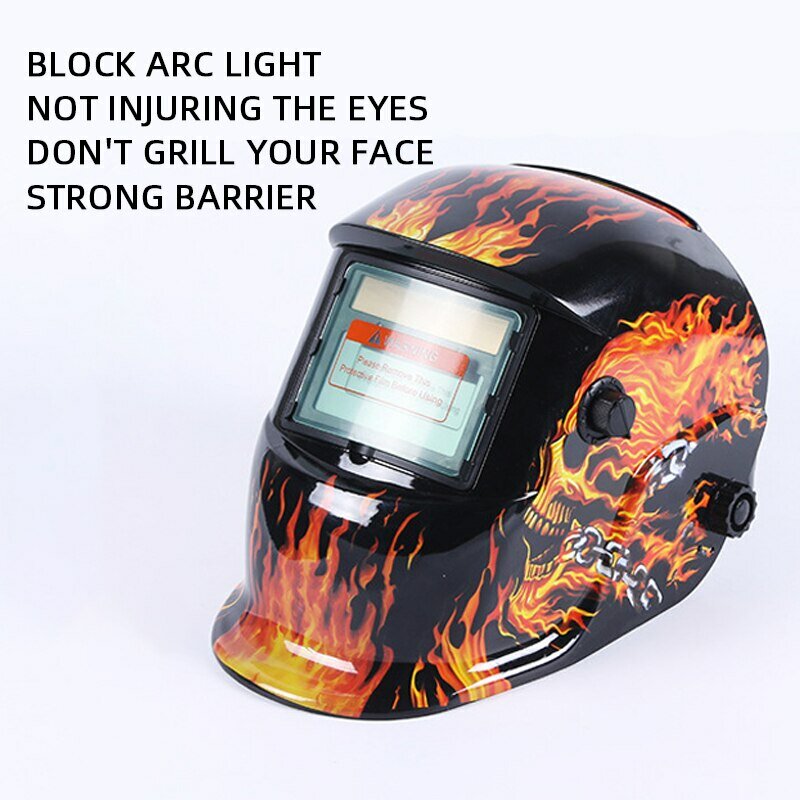 태양 자동 컬러 머리 착용 용접 헬멧, 고온 저항 보호 용접 마스크 모자, 1PC