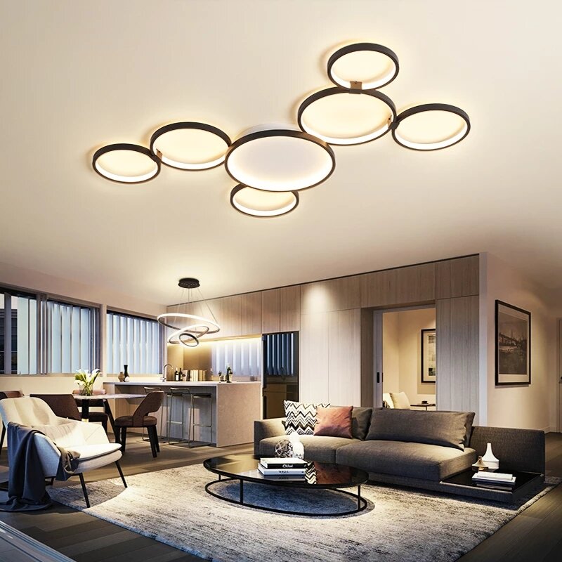 Lámpara de araña led para sala de estar, accesorios de araña de techo regulables RC para restaurante, dormitorio y estudio, diseño moderno, nuevo
