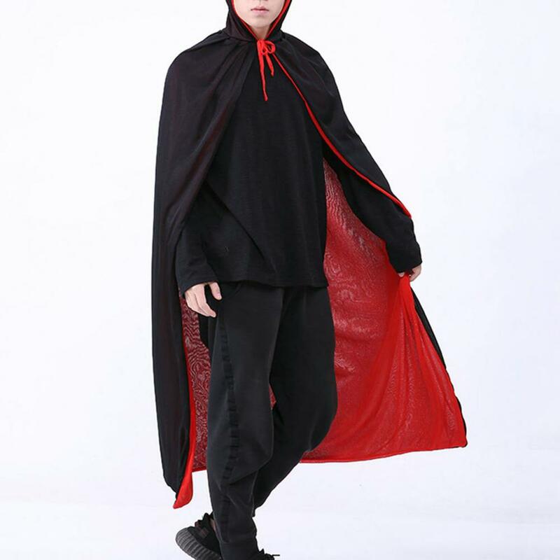 Jubah Halloween dewasa jubah bertudung Gotik Jubah Halloween reversibel untuk anak-anak dewasa kostum untuk pesta Cosplay penyihir