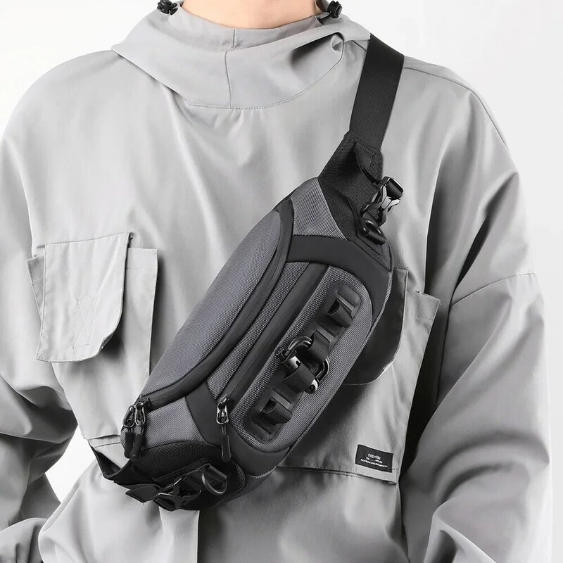 Mężczyźni Talia Fanny Pack Belt Sling Chest Bag Travel Multi-Pocket Military Fashion Mężczyzna Nylon Crossbody Messenger Purse Bum Hip Bag