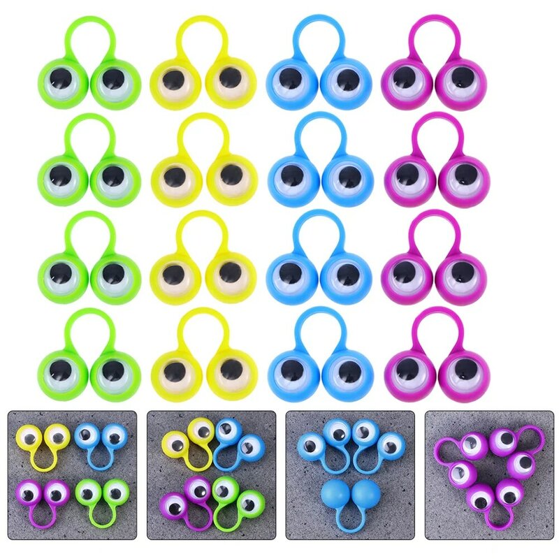 Anillo de Ojos de 48 piezas para niños, juguete de aprendizaje, interesante, de plástico, portátil