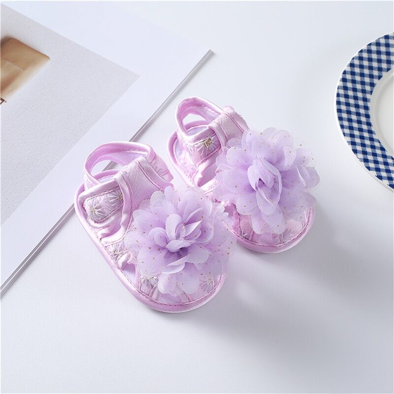Blotona Baby Girls Newest Summer Flower Sandals Toddler Infant Round Toe Soft Sole Crib Prewalkers