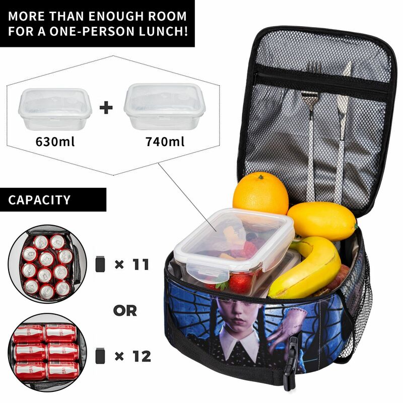 Addams-fiambrera térmica con aislamiento para Picnic, bolsa de almuerzo con diseño único, multifunción