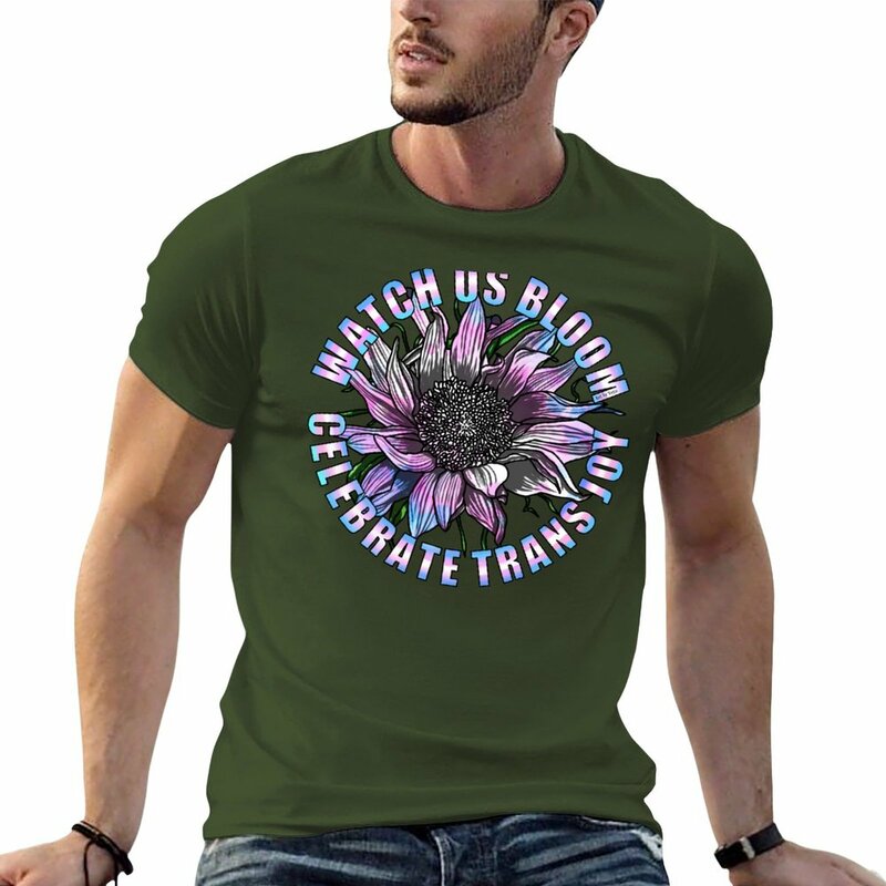 Camiseta negra de Watch Us Bloom para hombre, ropa de verano, top, nuevo