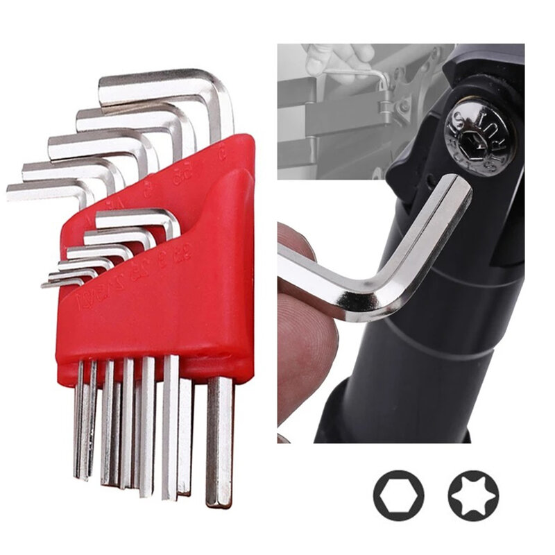 Hex Wrench Kit, bermacam-macam kunci Hex nyaman 5/8/11 Pcs kunci L pendek dengan Metrik Dan inci kompatibilitas