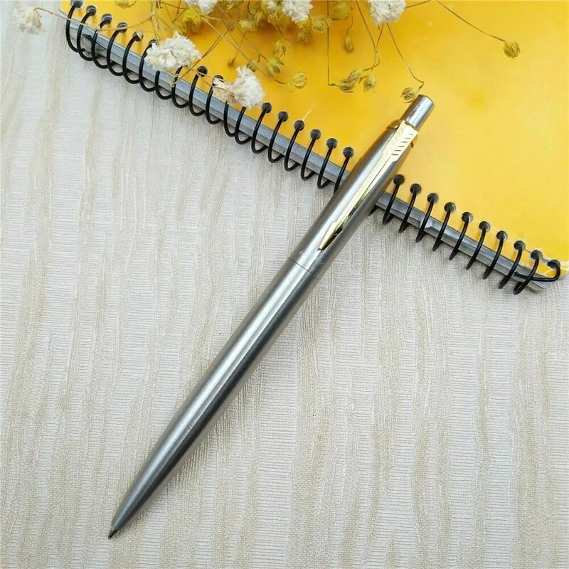 Kulkowy długopis metalowy prasa w stylu długopisy szkolne na prezent biurowy automatyczny długopis Drop Shipping