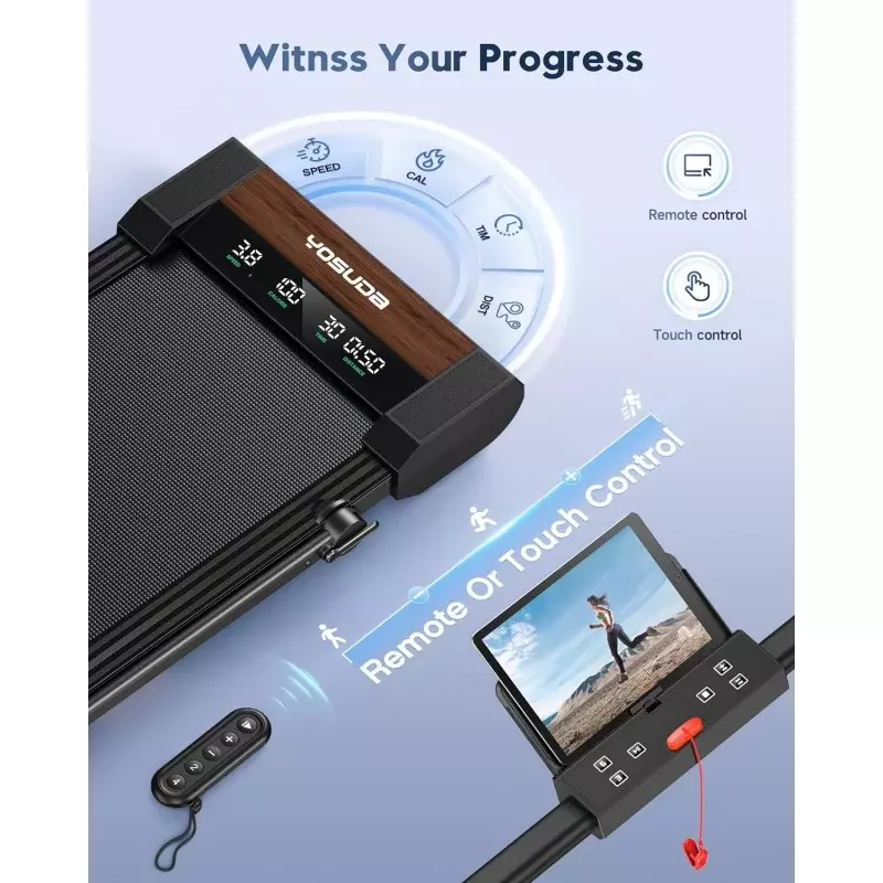 YOSUDA-cinta de correr plegable 2 en 1 para el hogar y la Oficina, cinta de correr con capacidad de 265 libras, Altavoz Bluetooth, para debajo del escritorio