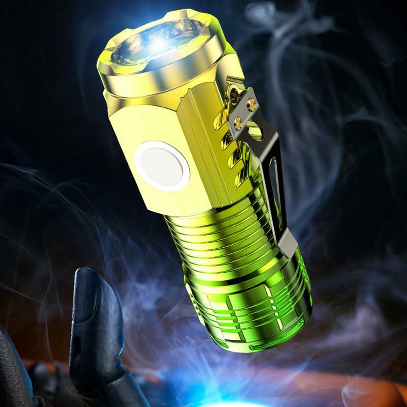 Lampe de poche portable à LED avec batterie intégrée, torche de camping, lanterne à eau aste, pince interdite, mini lampe de face