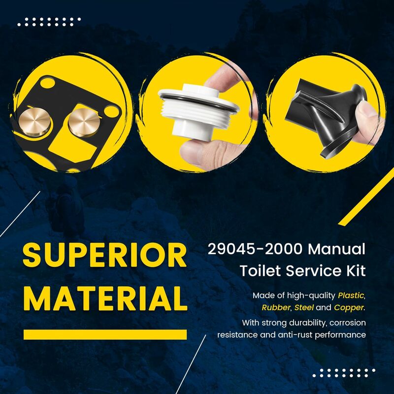 MX-Kit de servicio de inodoro Manual marino, reemplazo para Jabsco 29045-2000, apto para inodoro serie 29090-2 y 29120-2 (1998 a 2007)