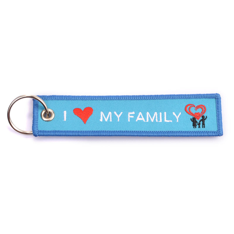 Porte-clés amovible pour femmes, j'adore ma famille avant le vol, étiquette de bagage pour papa enfants, voiture moto