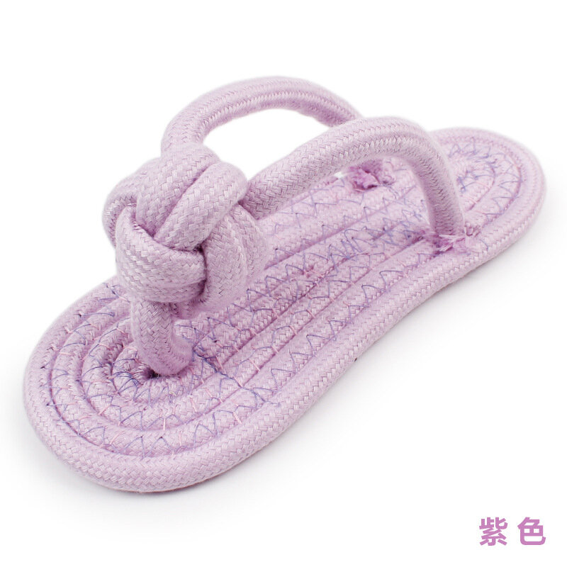 Pet Dog Chew Knot Toy Cotton Rope Slippers Pet Toy Cleaning Teeth  Bite Resistant Chew Puppy Toy Dogs Accessories