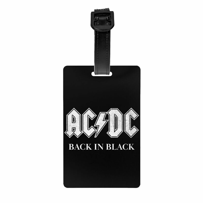 AC DC schwarz in schwarz Gepäck anhänger Heavy Metal Rock Reisetasche Koffer Privatsphäre Abdeckung ID-Etikett
