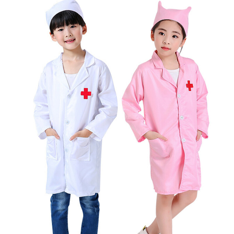 Dzieci ubrania typu Cosplay chłopców dziewczyny mundury pielęgniarki lekarza fantazyjne kostiumy świąteczne świąteczne do odgrywania ról ubrania imprezowe suknia lekarza