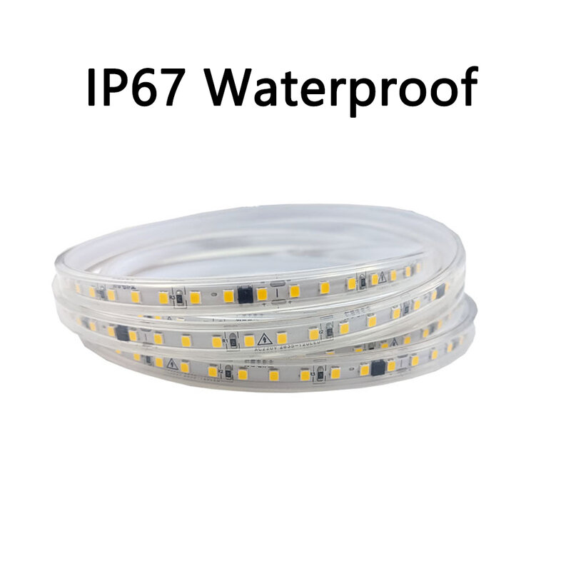 Impermeável LED Strip Light para Decoração Sala de Estar, Branco Natural, Branco Quente, Alto Brilho, 220V, 2835, 120 LEDs/m, 5m, 10m, 20m