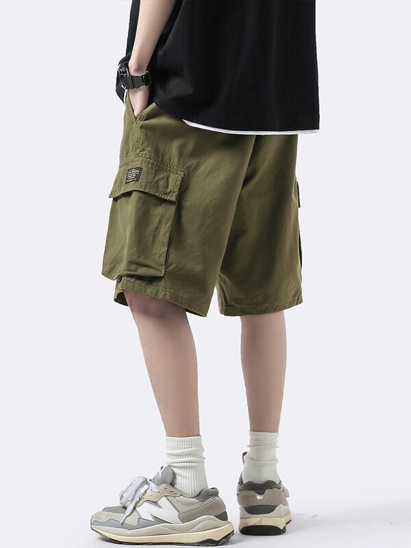 Брюки-карго мужские с широкими штанинами, мешковатые винтажные однотонные брюки в американском стиле для фитнеса, в стиле Хай-стрит, минималистский повседневный наряд с напуском, весна-лето