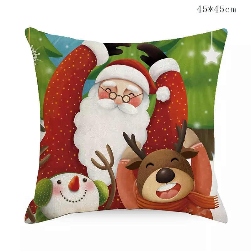 Weihnachten Kissen bezug niedlichen Santa Claus Print Sofa Kissen bezug Frohe Ornament Neujahr anpassbar