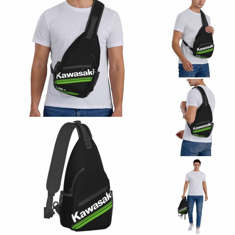 Kawatakis Logo tas selempang untuk pria wanita tas dada bahu ransel harian untuk perjalanan mendaki berkemah pak
