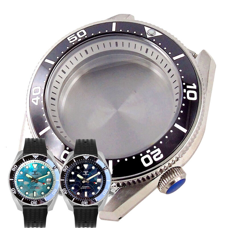 Waterdichte 42.5Mm Stalen Horloge Voor Nh35 Nh36 Nh37 Nh38 Nh39 Nh39 Nh70 Nh72 Movt Witte Hoofdstuk Ring 3.8 Kroon Saffier Kristal