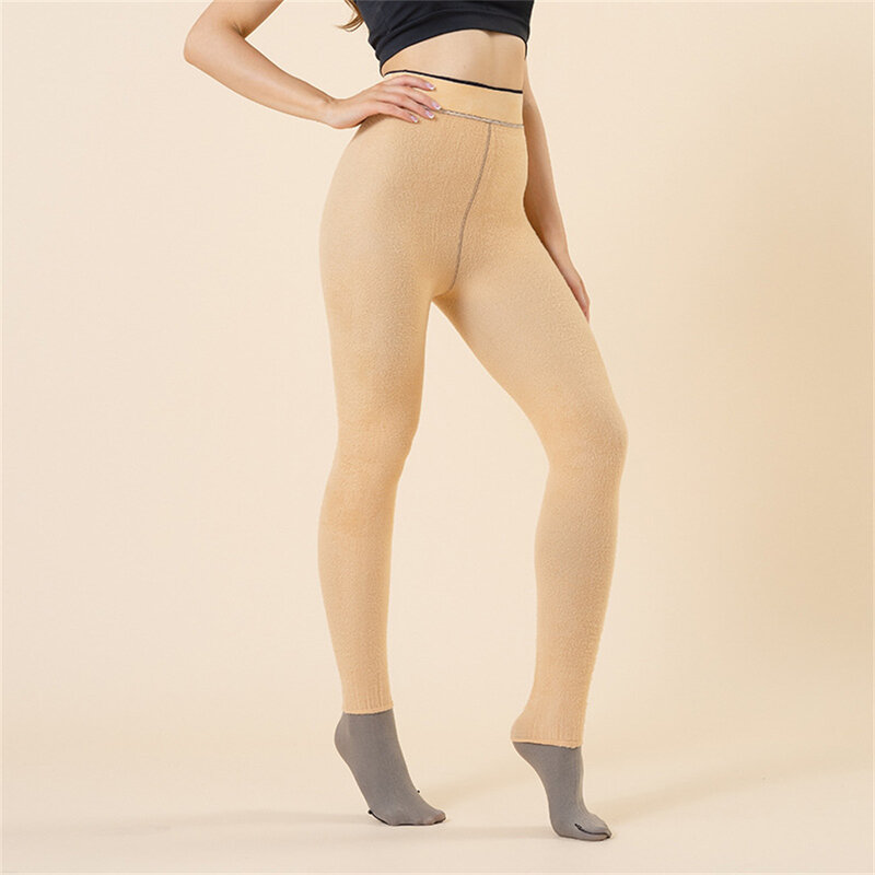 Calças térmicas grossas para mulheres, meia-calça translúcida, meias, cintura alta, leggings elásticas, quentes, sexy, plus size, inverno, 2023