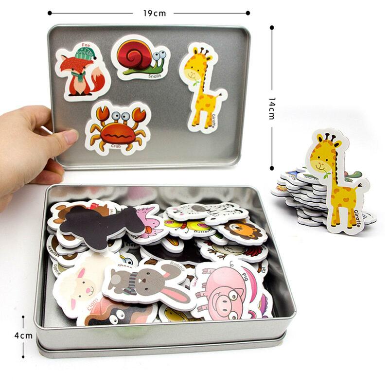 40 Pieces Fridge Animal Magnet Adorable Kids Gift Preschool Educational Toy Animal Magnets Animal Early Learning Fridge Magnets