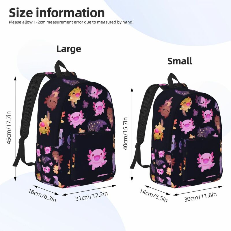 Рюкзак для учеников начальной и старшей школы Happy Axolotl, милый рюкзак для учеников Kawaii, саламандра, мужской и женский рюкзак, спортивный рюкзак