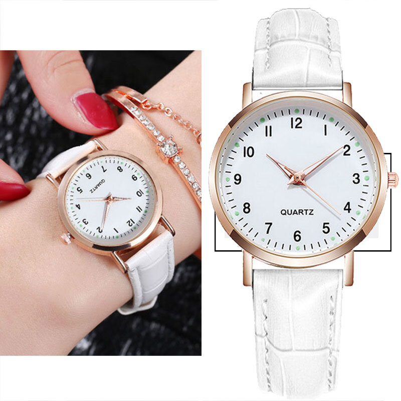 Mode Damen Uhr Leder Leucht Quarzuhr Ins Einfache Casual College Kleine Frische Weiblichen Uhr Frauen Uhr Reloj Mujer