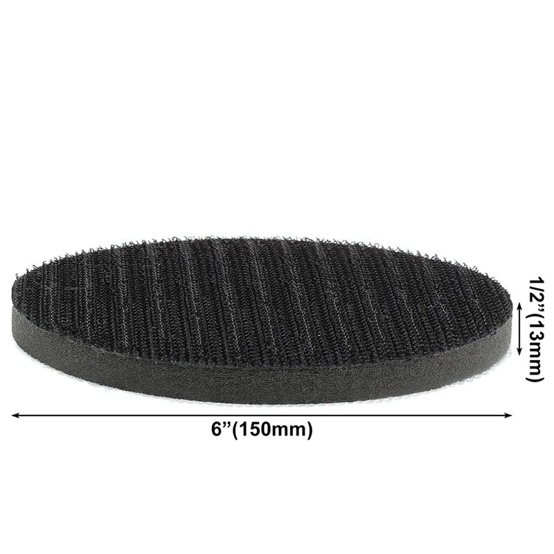 ABSF 4Pcs 6 Inch Hook And Loop Soft Foam Buffing Pad Sponge Buffer Backing Pad Soft Density Interface Pads Hook And Loop