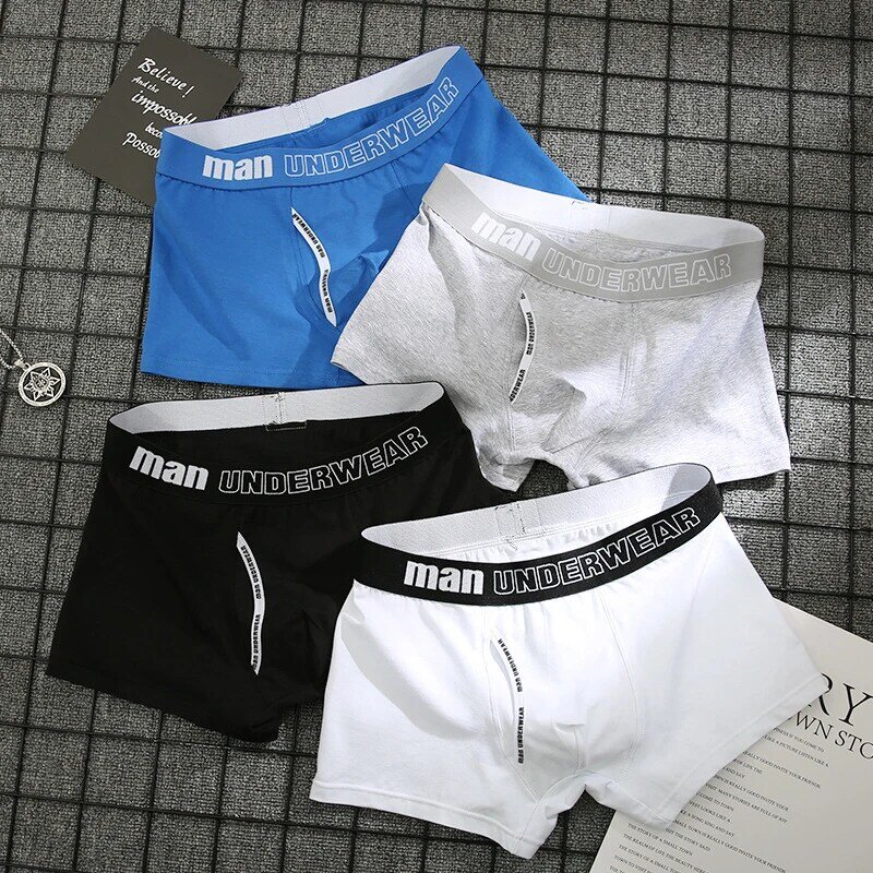 Shorts boxer de algodão confortável masculino, roupa íntima masculina, cueca pura, calcinha plus size, 4XL
