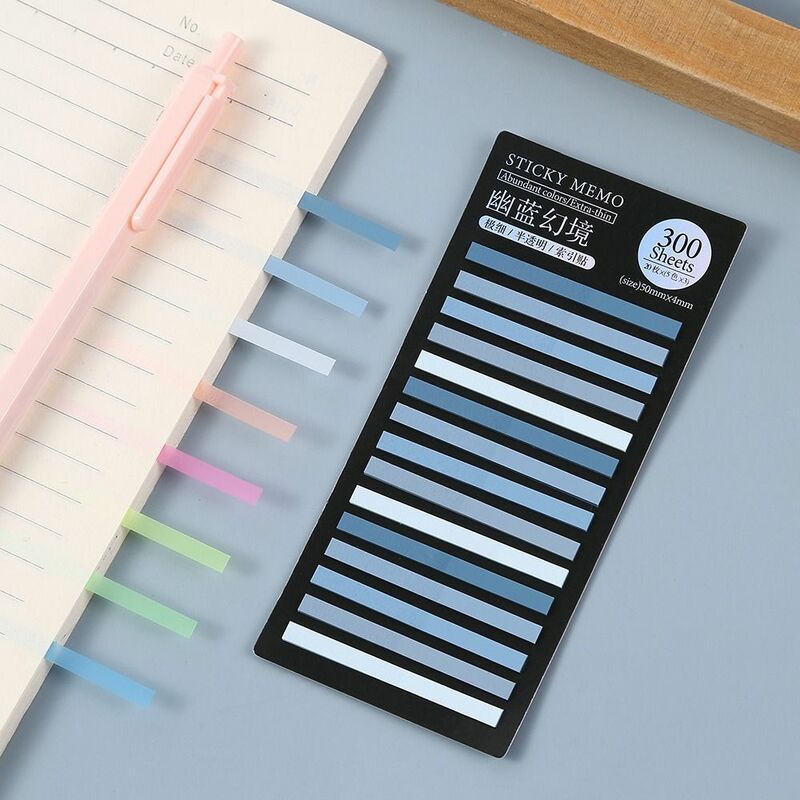 300 Sheets Rainbow Index Memo Pad Reading Label PET Kawaii Rainbow Postit Notes Stationery Sticker Notes Kids