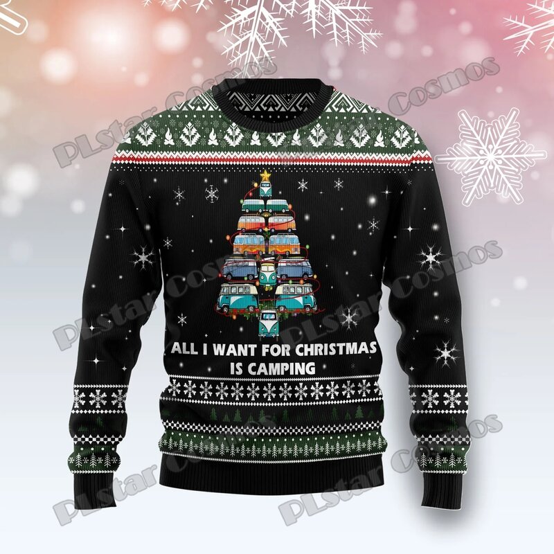 Модный мужской Уродливый Рождественский свитер PLstar Cosmos с 3D рисунком ламы, зимний Повседневный трикотажный пуловер унисекс MYY25