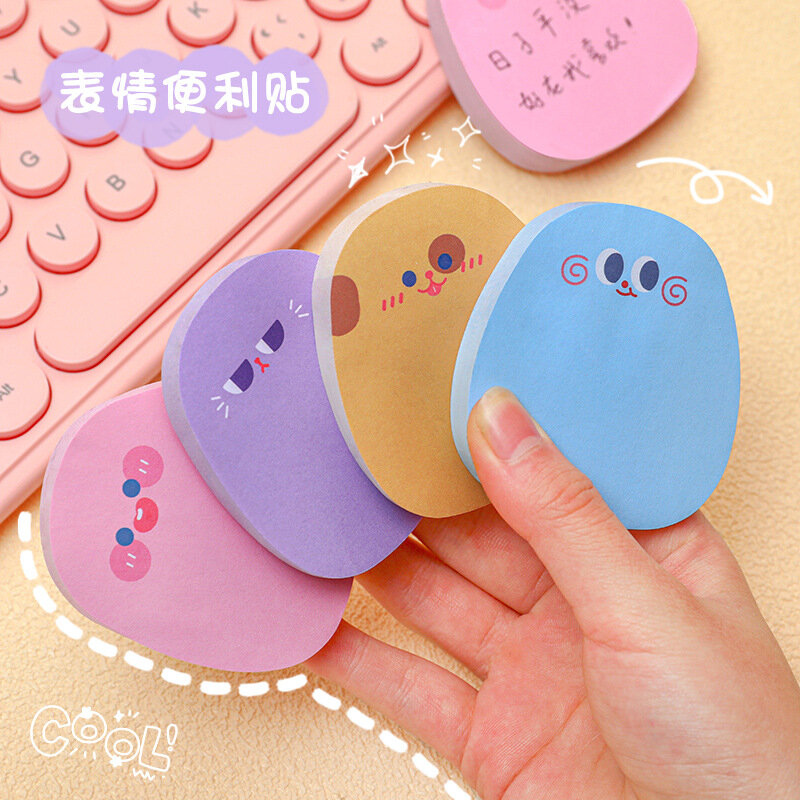 60 Sheets Korean Cute Kawaii Emotions Sticky Notes Back to School Memo Pads Post Notepads Stationery Office Supply Tab Checklist