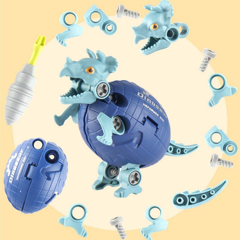 DIY orzech zabawka do montażu zdeformowany jajo dinozaura montaż dinozaura klocki do budowy Model kombinacja dinozaura zabawka dla dzieci
