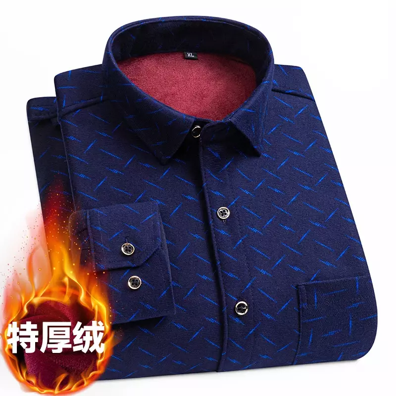 Camisa de felpa gruesa para hombre, ropa cálida a cuadros esmerilados, de talla grande L-7XL, 8XL, para invierno