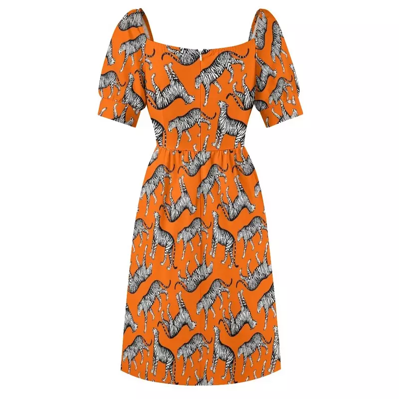 Tigers (Orange and White) Sleeveless Dress dresses for women 2024 women evening dress birthday dresses for women Women's dress