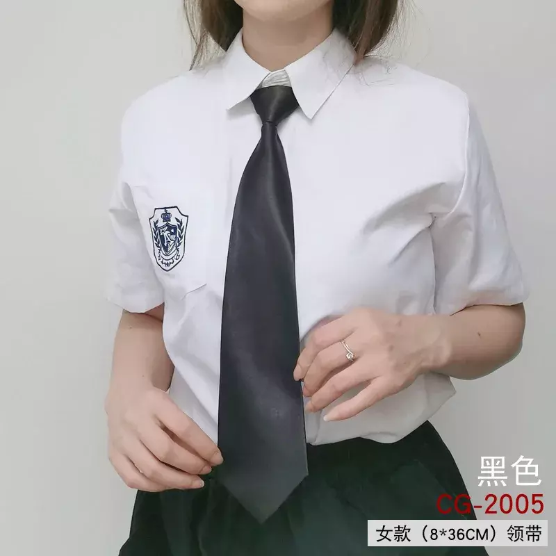 Schwarze Unisex Reiß verschluss Krawatten Retro seidig schmale Krawatte schlanke glatte Frauen Fliege koreanischen Stil einfache elegante All-Match trend ige Krawatte