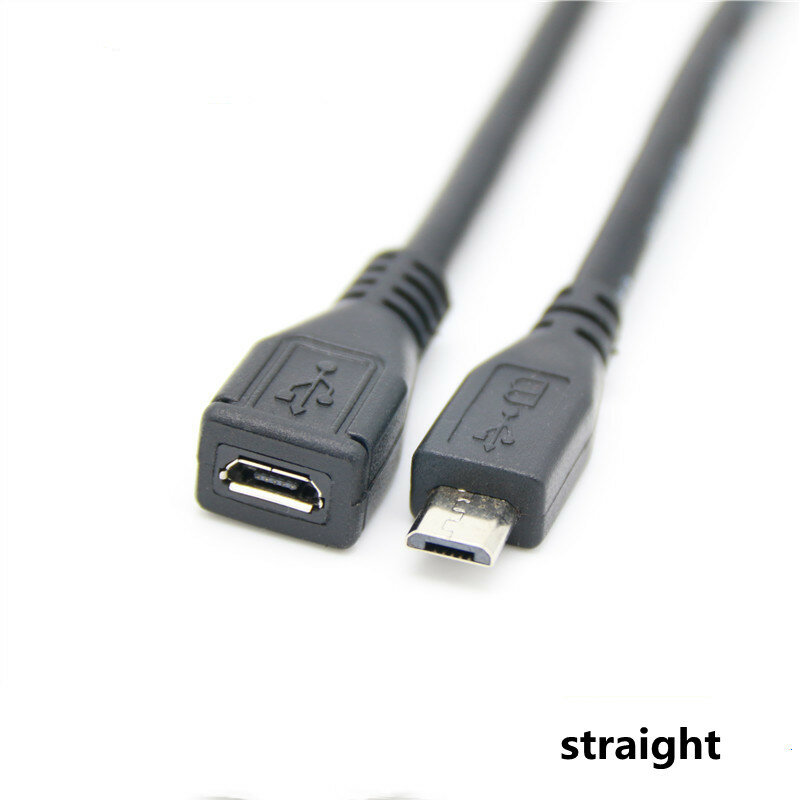 90 Degree Up Down Left Right Micro USB 2.0 Male to Female Extension Cable
