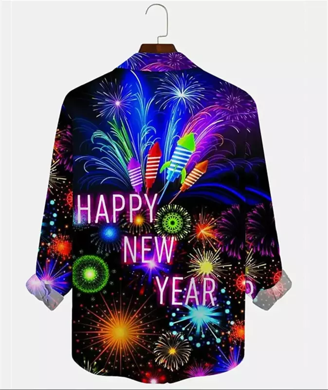Christmas shirt colorful Happy New Year HD pattern 2024 new model launched high quality soft material comfortable plus size