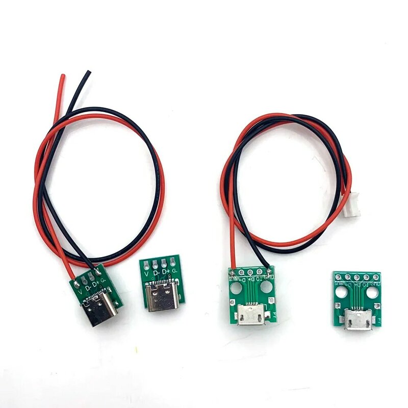 Adaptador MICRO USB A DIP de 1 piezas y 5 pines, conector hembra de USB-C, convertidor tipo C PCB, placa de interruptor 3,1, adaptador de corriente de alta corriente